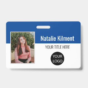 Badge Nom de la photo de l'employé Code de la barre de