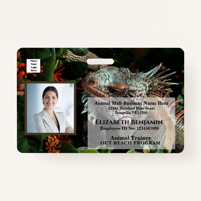 Badge Nom de la photo de l'employé Code de la barre de l (Devant)