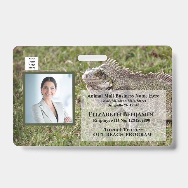 Badge Nom de la photo de l'employé Code de la barre de l (Face)