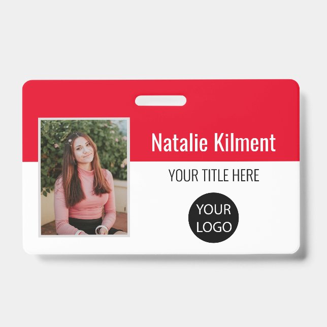 Badge Nom de la photo de l'employé Code de la barre de l (Avant)