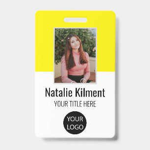Badge Nom de la photo de l'employé Code de la barre de l