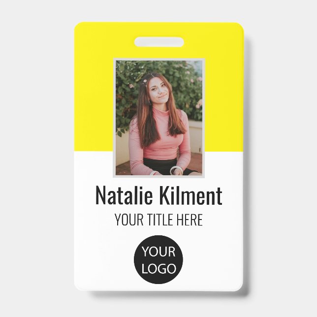 Badge Nom de la photo de l'employé Code de la barre de l (Avant)