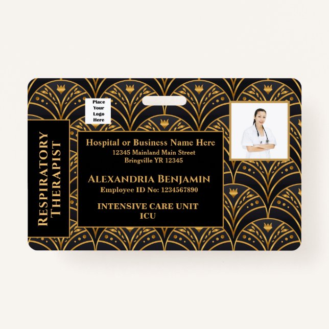 Badge Nom de la photo de l'employé Code de la barre du l (Devant)