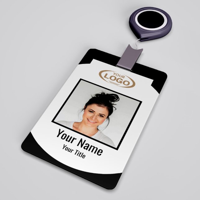 Badge Nom de la photo de l'employé Logo de l'entreprise  (Créateur téléchargé)