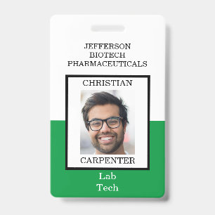 Badge Nom de la photo de l'organisation verte et blanche