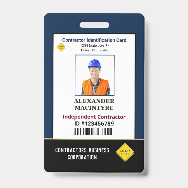 Badge Nom de la photo d'employé Carte d'identification p (Avant)