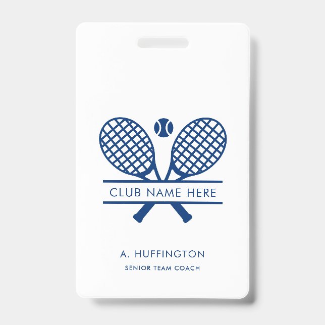 Badge Nom de l'employé du Country Club de Tennis Moderne (Avant)