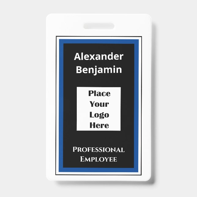 Badge Nom de l'employé moderne Code de la barre de logo (Front)