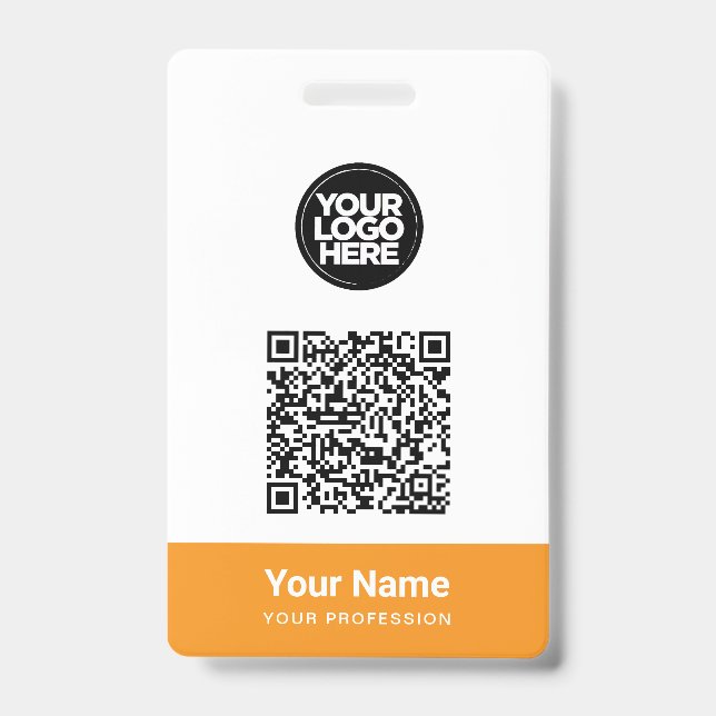 Badge Nom de l'employé personnalisé Logo de l'entreprise (Avant)