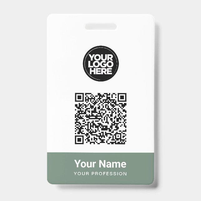 Badge Nom de l'employé personnalisé Logo de l'entreprise (Avant)