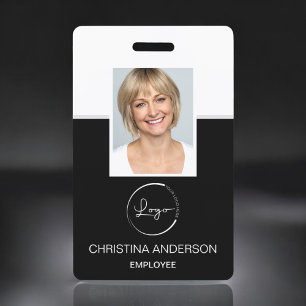 Badge Nom de l'employé personnalisé Logo Photo Travail d
