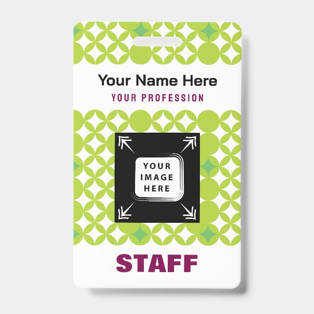 Badge Nom de l'employé personnalisé Numéro d'étiquette d (Avant)