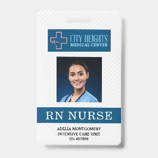 Badge Nom de l'infirmière inscrite à la RN Code d'identi