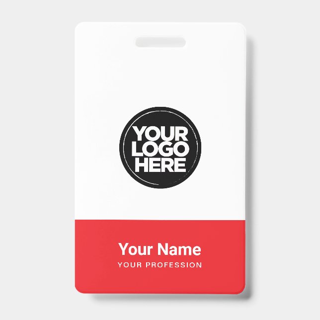 Badge Nom de logo de société personnalisé barre de code  (Avant)