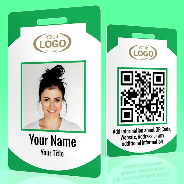 Badge Nom de photo d'employé Logo de l'entreprise Code Q (Créateur téléchargé)