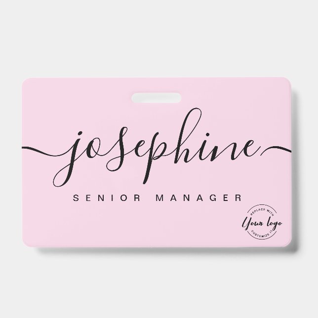 Badge Nom de script de logo d'entreprise personnalisé ro (Avant)