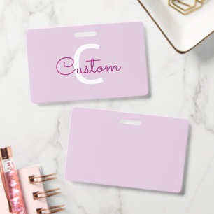 Badge Nom de script & monogramme Magenta & Violet clai