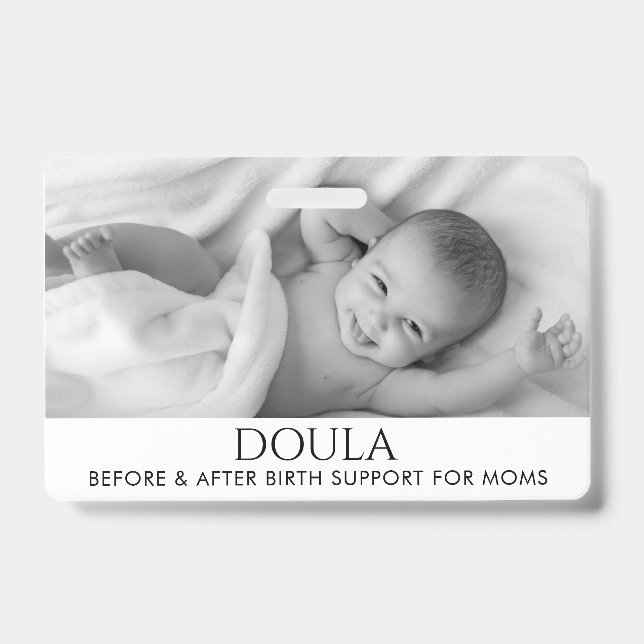 Badge Nom de soutien photo de naissance Doula (Avant)