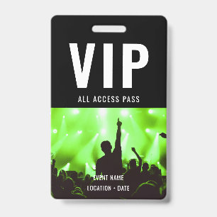 Badge Nom d'événement personnalisé VIP ou concert accès