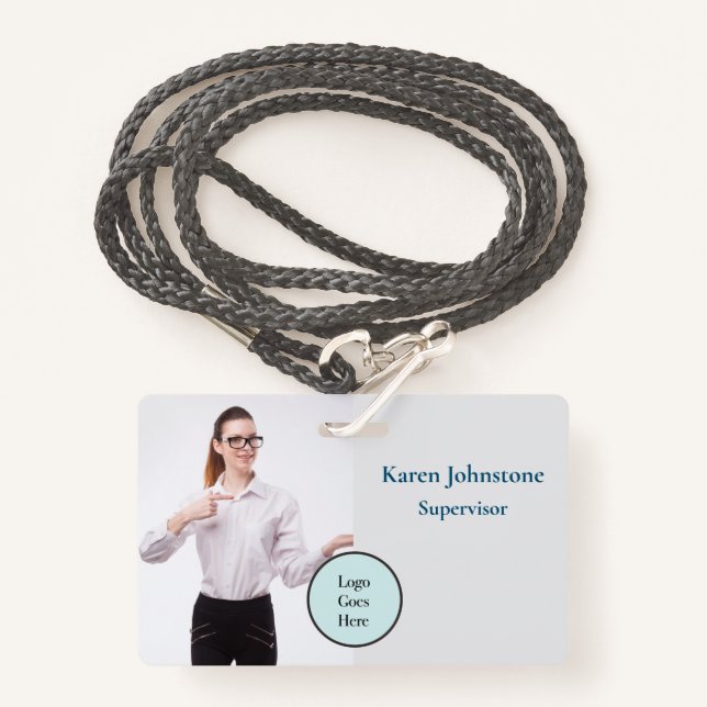 Badge Nom d'identification de la photo Identifiant du lo (Devant avec lanière)