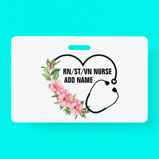 Badge Nom d'infirmière vétéran inscrite personnalisé pou