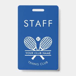 Badge Nom du Club de Sport Raquettes de Tennis Motif Tou