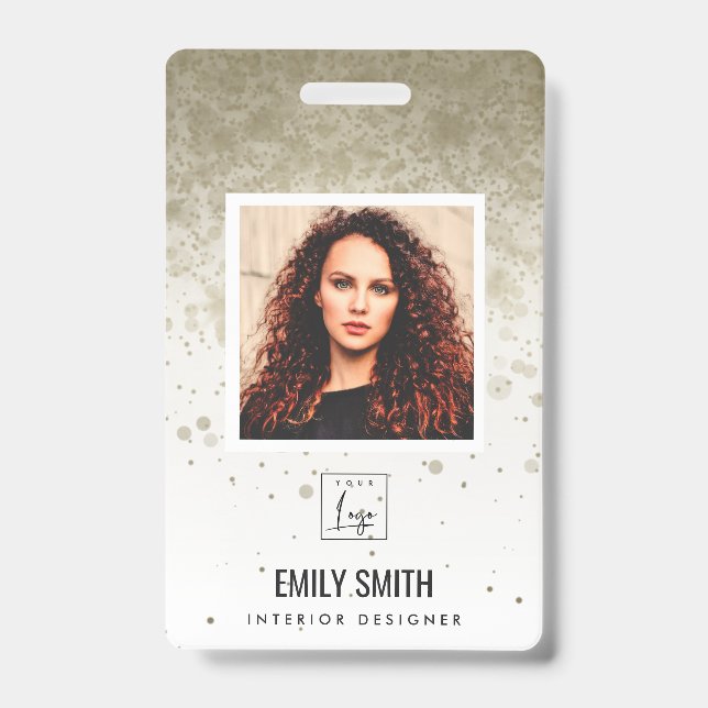 BADGE NOM DU CODE DE LA BARRE DE PHOTOS DE L'EMPLOYÉ DE  (Front)