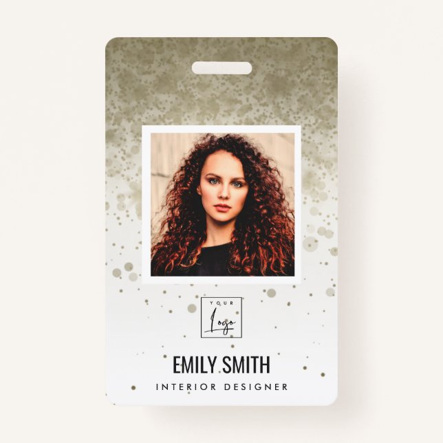 BADGE NOM DU CODE DE LA BARRE DE PHOTOS DE L'EMPLOYÉ DE  (Devant)