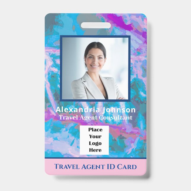 Badge Nom du code de la barre du logo photo de l'employé (Avant)