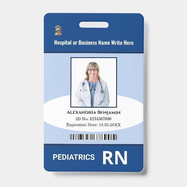 Badge Nom du code de la barre du logo photo de l'employé (Avant)