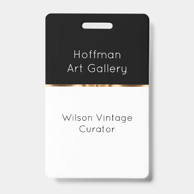 Badge Nom du conservateur de la galerie d'art Classy (Avant)