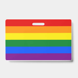 Badge Nom du drapeau de la fierté gay arc-en-ciel LGBT