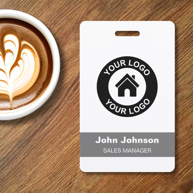 Badge Nom du logo de l'entreprise personnalisée Titre de (Créateur téléchargé)