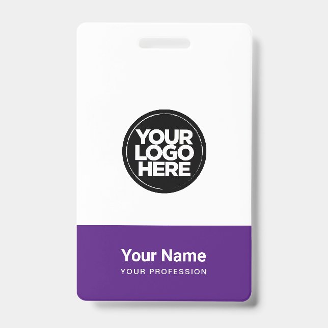 Badge Nom du logo de l'entreprise Purple personnalisé Co (Face)