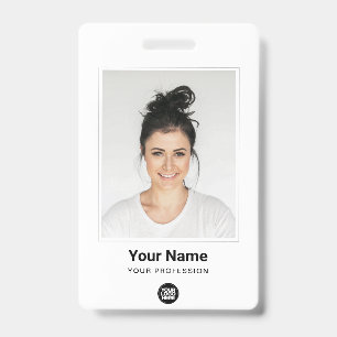 Badge Nom du logo minime photo volumineuse de l'employé