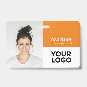 Badge Nom du logo photo de l'employé de l'entreprise per