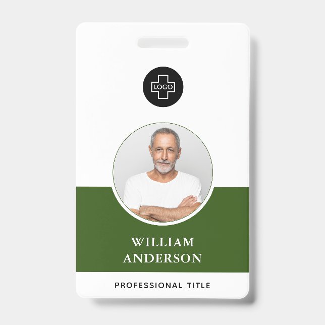 Badge Nom du logo photo de l'employé personnalisé (Avant)