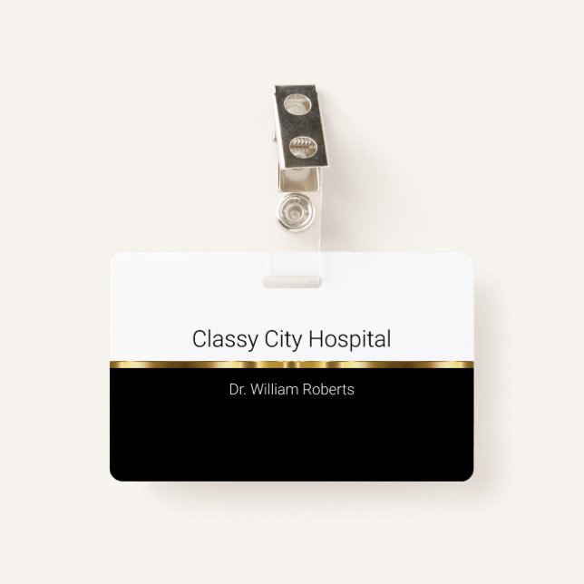 Badge Nom du personnel de l'hôpital classique (Devant avec clip)