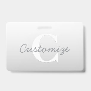 Badge Nom en écriture cursive ou autre texte avec monogr