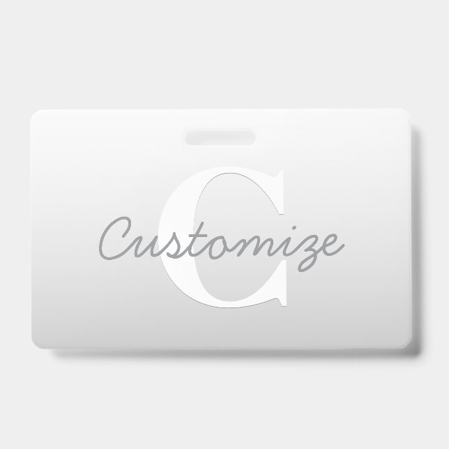 Badge Nom en écriture cursive ou autre texte avec monogr (Avant)