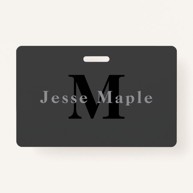 Badge Nom et monogramme | Dark Gray (Devant)