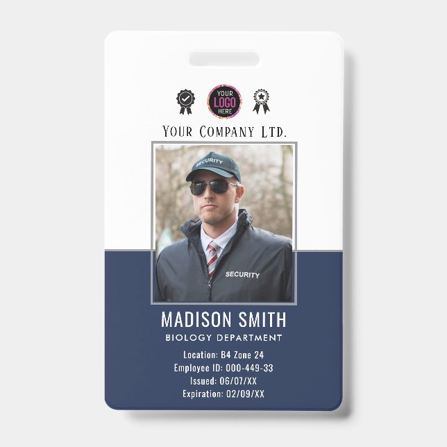 Badge Nom et photo customisés | Sécurité de l'entreprise (Avant)
