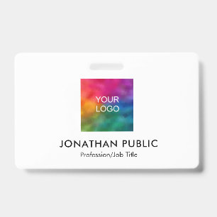 Badge Nom et titre Photo de l'employé Logo de l'entrepri