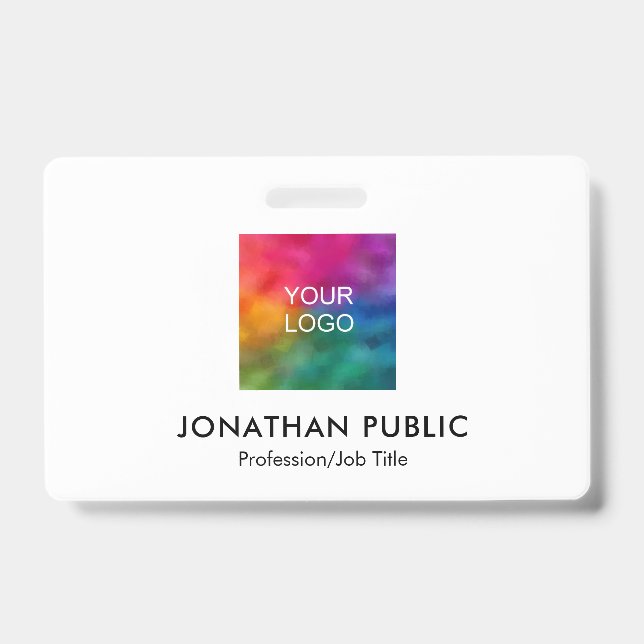 Badge Nom et titre Photo de l'employé Logo de l'entrepri (Avant)