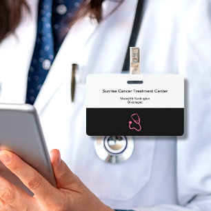 Badge Nom Médicale de l'oncologiste de l'hôpital du canc