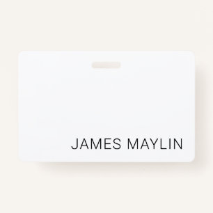 Badge Nom modifiable minimal simple ou autre texte