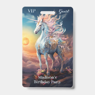 Badge Nom personnalisé Belle Licorne