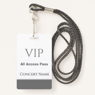 Badge Nom personnalisé Date VIP All Access Pass Concert 