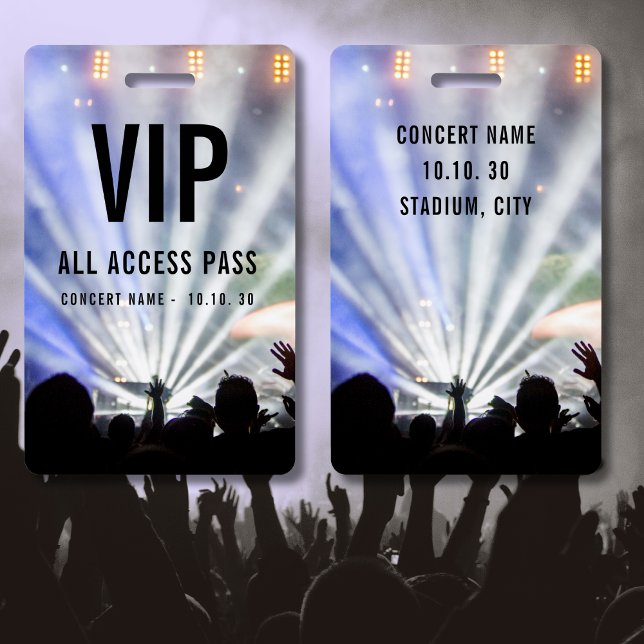 Badge Nom personnalisé Pass VIP Accès Illimité Concert (Créateur téléchargé)