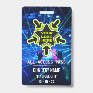 Badge Nom personnalisé passe d'accès tout accès concert